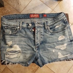 Lucky Brand Button Up distressed cut off shorts